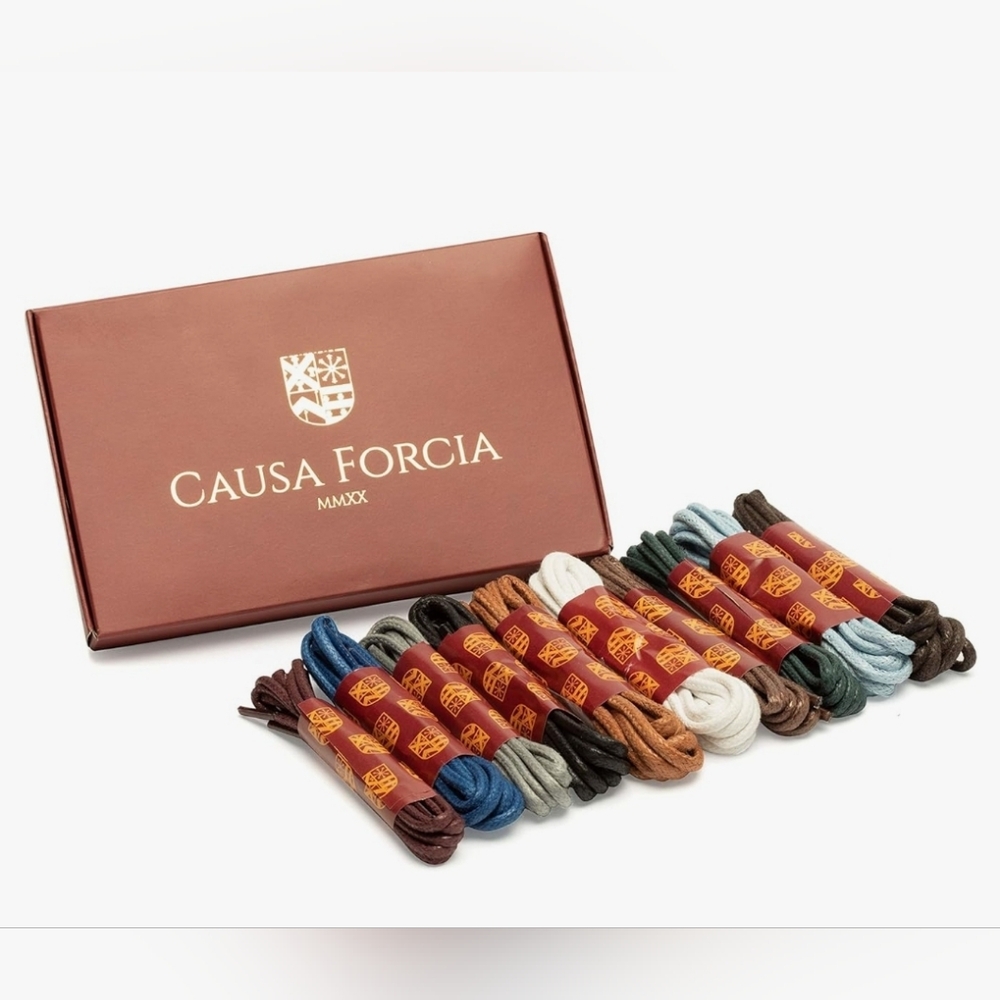 Causa Forcia Dress Shoe Laces, Round Shoelaces for Oxford Shoes 31.5" 10 Pairs